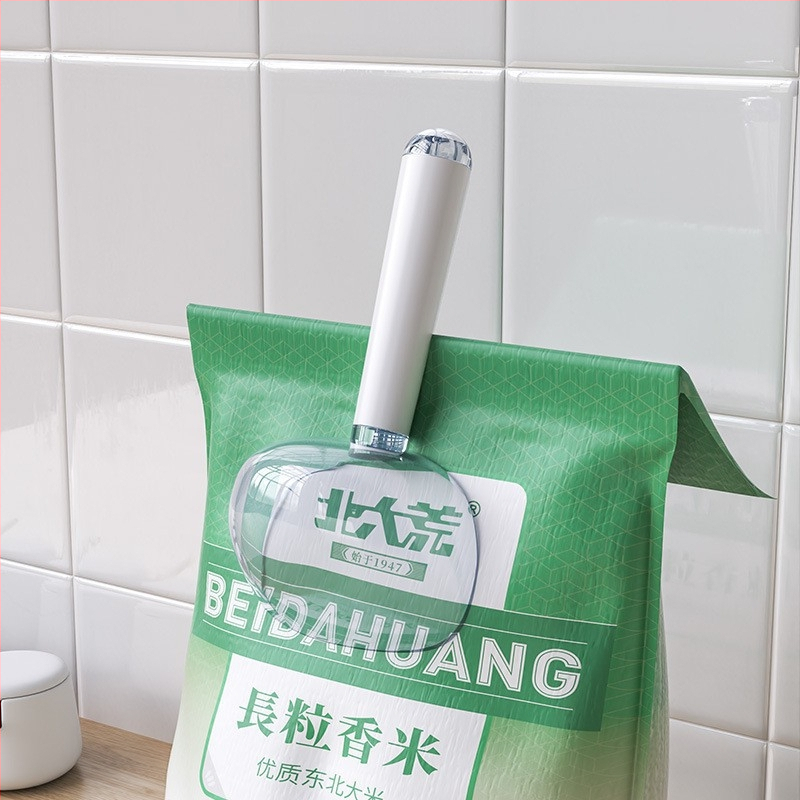 Lingură multifuncțională de bucătărie pentru cereale, cu lingură de măsurare, lingură pentru noodles și clips de sigilare a pachetelor de gustări