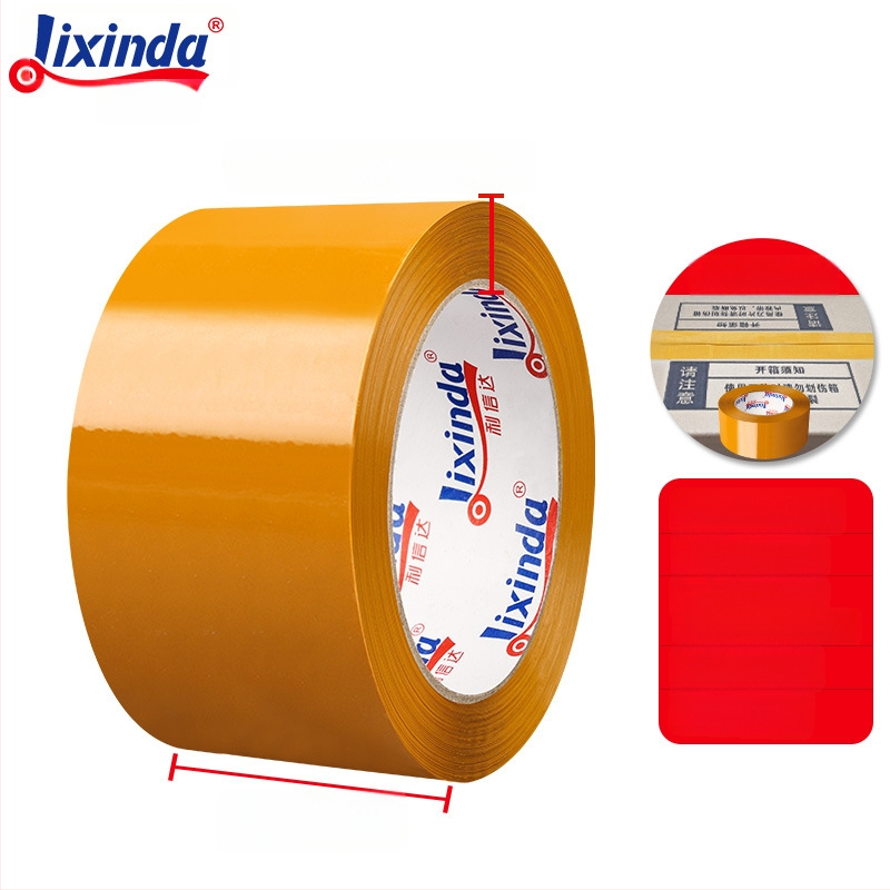 Bandă de ambalare transparentă, lățime 60 mm, galbenă, pentru uz industrial