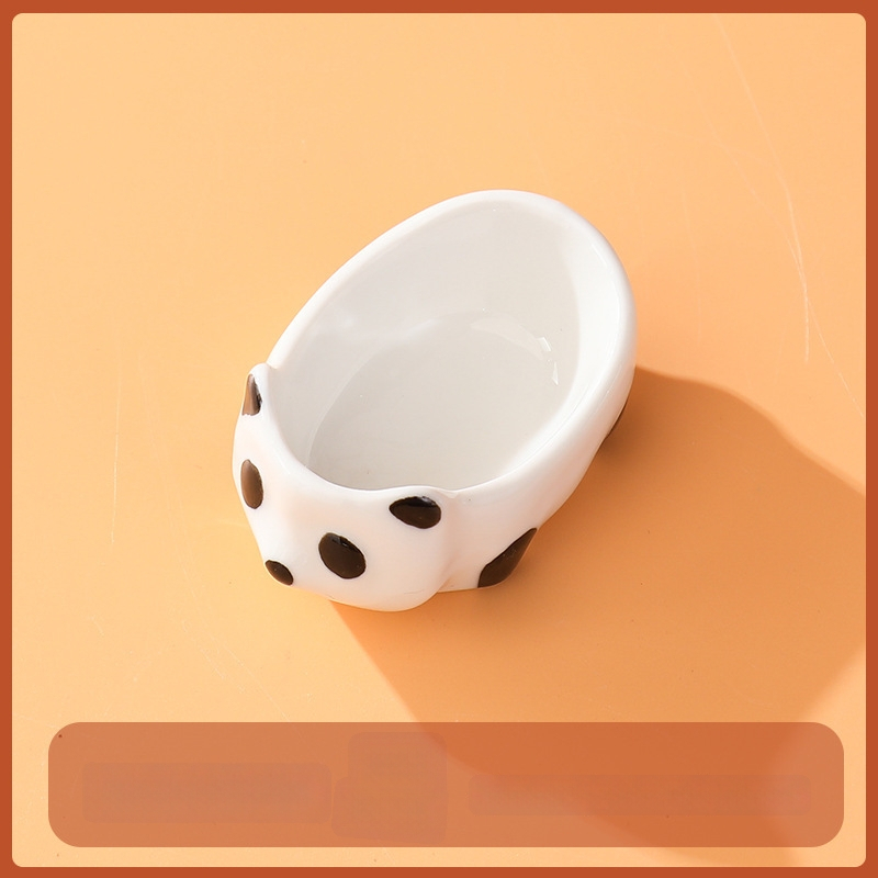 Farfurie ceramic Panda pentru sosuri, utilizare casnică, design drăguț, potrivită pentru sos de soia, oțet și sos pentru hot pot.