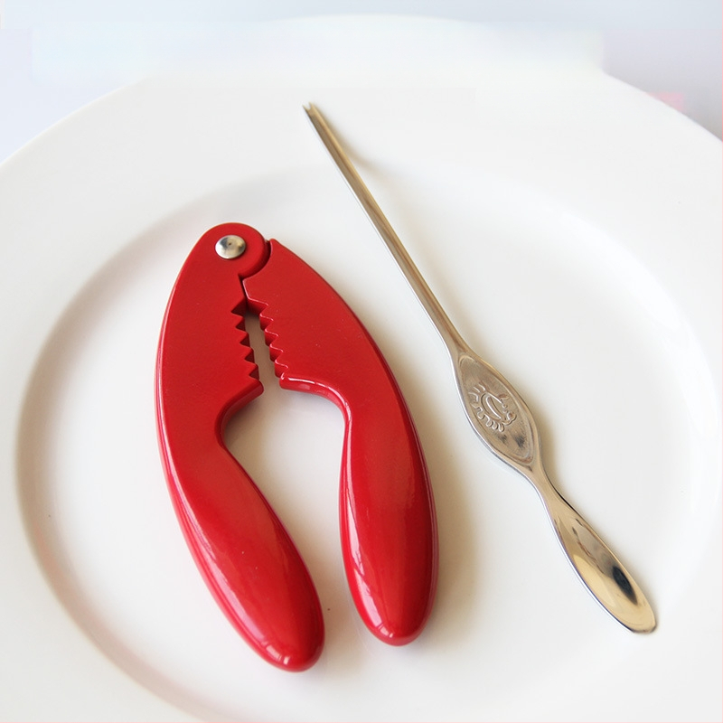 Set de tacâmuri pentru crab, 8 piese, din oțel inoxidabil 304, include clește pentru crab și furculiță cu ac