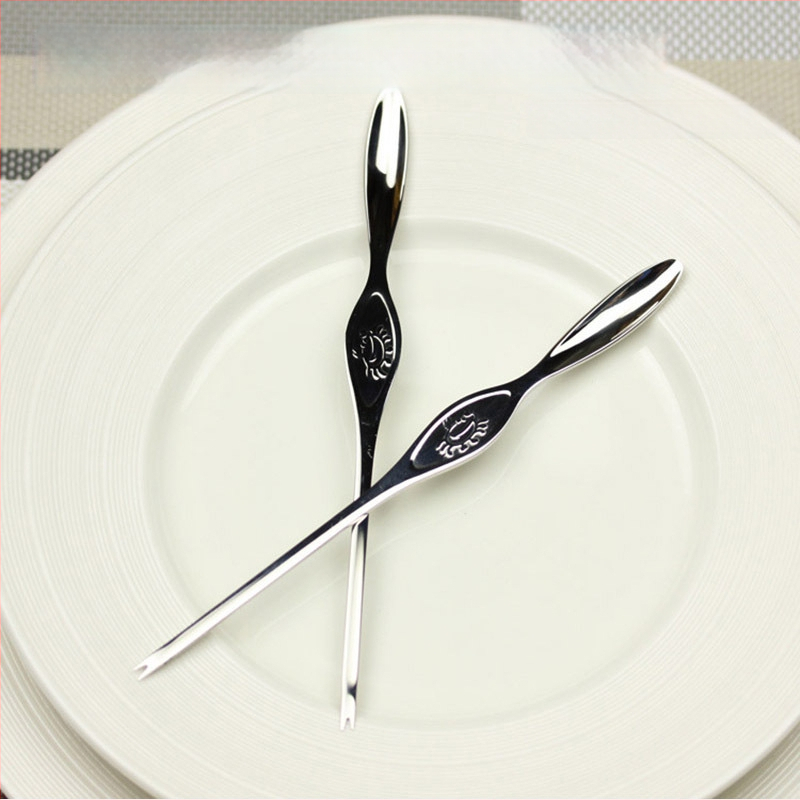 Set de tacâmuri pentru crab, 8 piese, din oțel inoxidabil 304, include clește pentru crab și furculiță cu ac