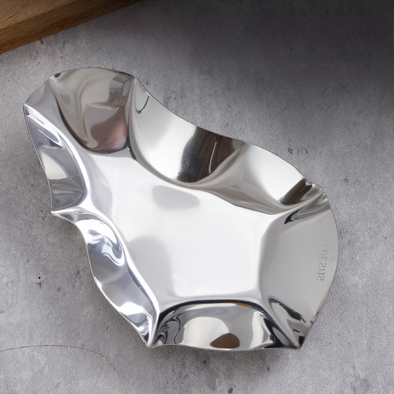 Vas pentru scoici din oțel inoxidabil 304, cu spatulă, lingură de supă și tavă – unelte de bucătărie, design fluture, stil minimalist modern