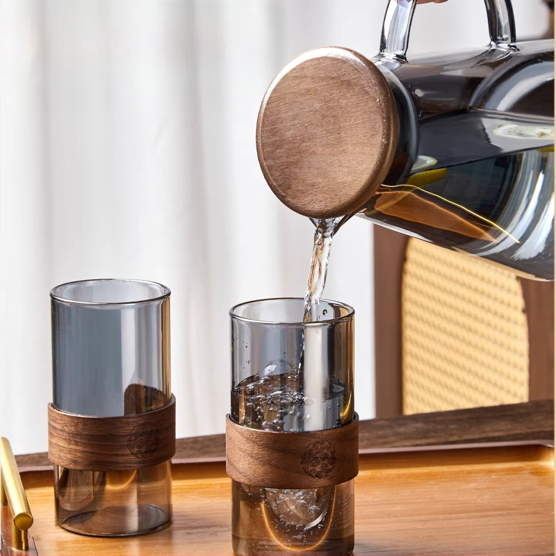 Carafă din sticlă borosilicat de înaltă rezistență pentru apă rece, capacitate mare, pentru uz casnic, ceainic pentru fierberea apei și infuzarea ceaiului