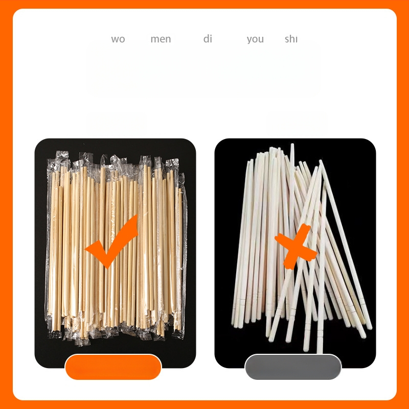 Bețișoare de bambus, de unică folosință, lungi și late 6,0 mm, ambalate individual, ideale pentru restaurante, livrări și nunți