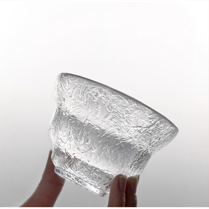 Ceainic din sticlă rezistentă la temperatură, cu capac, bol de ceai cu model ciocănit, vas transparent din trei piese pentru infuzare, capacitate mare, set de ceai Kung Fu