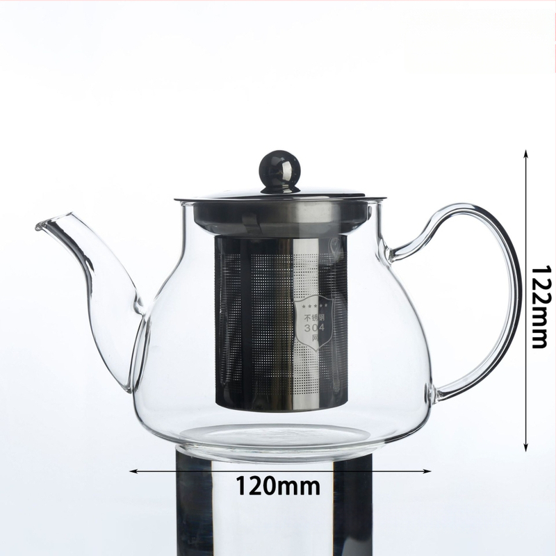 Ceainic de sticlă cu filtru – sticlă borosilicat rezistentă la temperaturi, oțel inoxidabil, capacitate mică, pentru ceai cu flori, pentru uz casnic