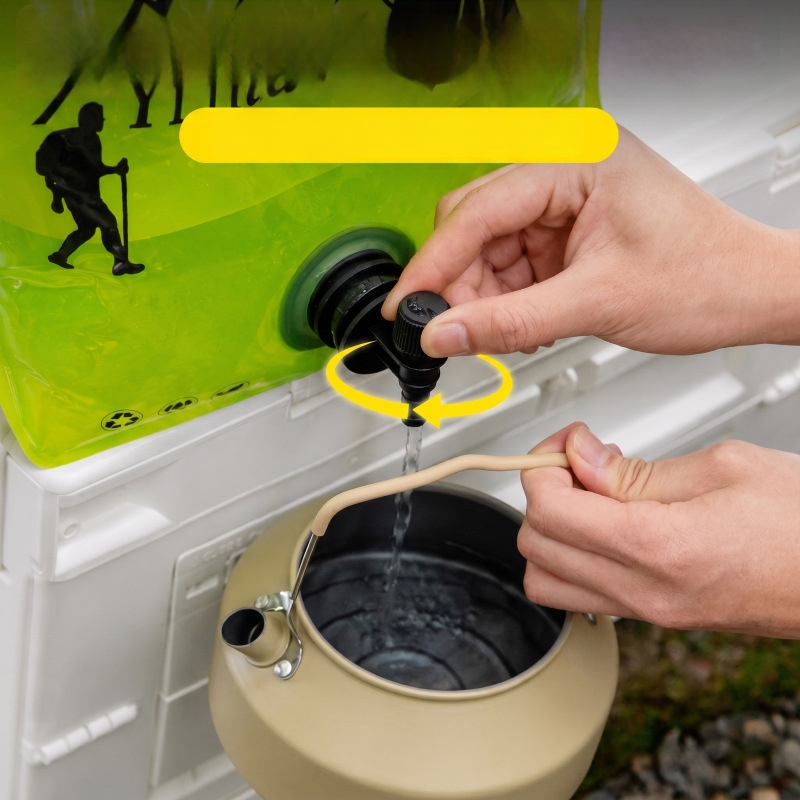 Geantă de apă pentru exterior, 8L, pliabilă și ușoară, cu robinet, pentru apă potabilă, sucuri și băuturi – recipient portabil pentru camping