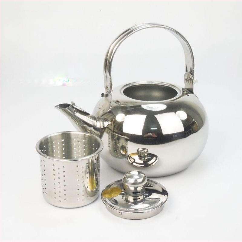Ceainic din oțel inoxidabil cu filtru, pentru restaurante, hoteluri și uz casnic; design modern și simplu