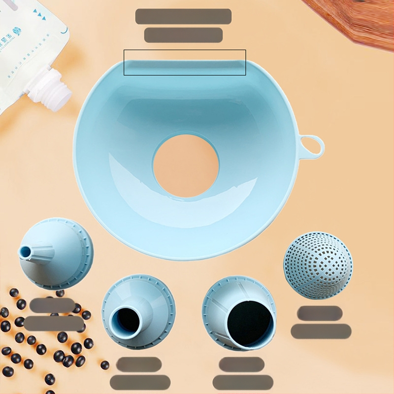 Set din plastic cinci în unu pentru bucătărie – gură largă, diametru mare, filtru, dozator de ulei și dispenser de vin, grad alimentar