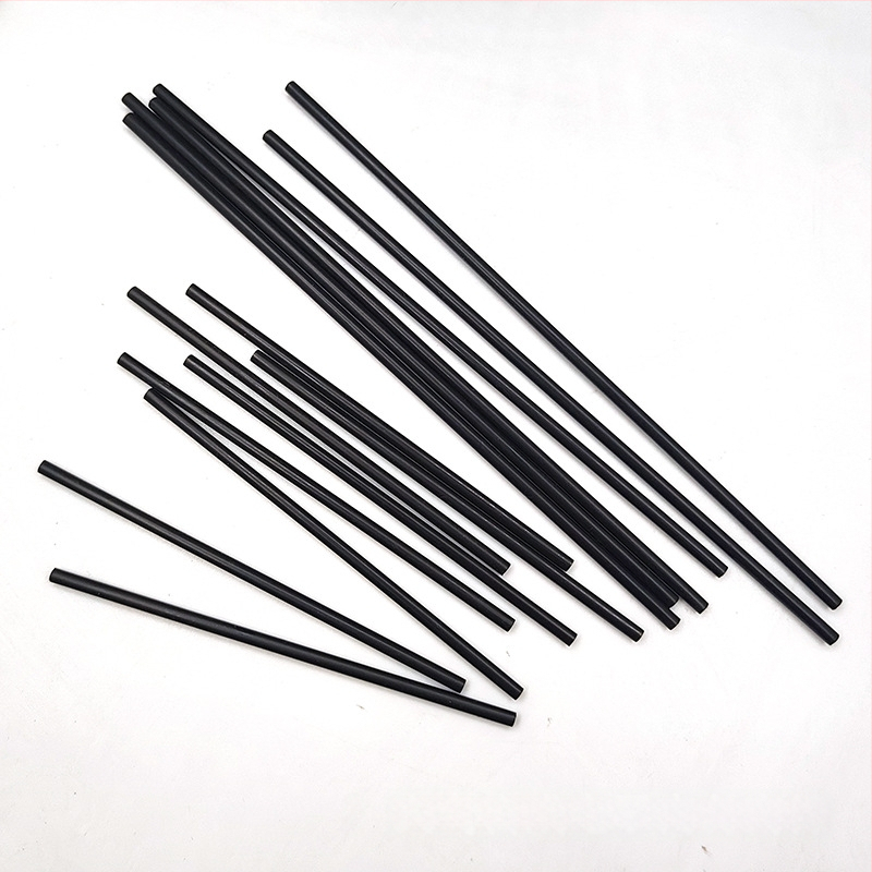 500 de paie de unică folosință din PP, negre, diametru 4 mm, pentru cocktailuri și sifon