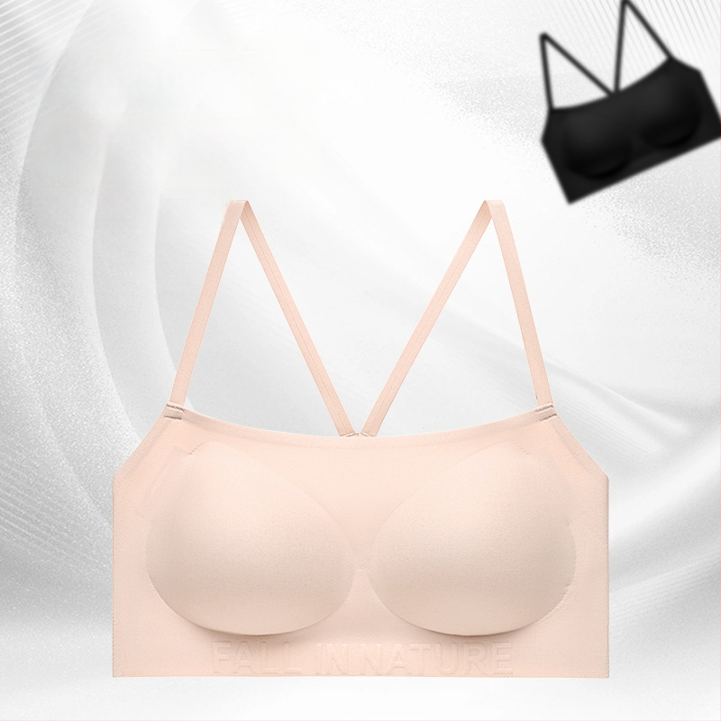 Sutien din mătase de mulberry, subțire, fără cusături, cu spate încrucișat, cupe modelate, acoperire completă, fără underwire, căptușeală din mătase respirabilă