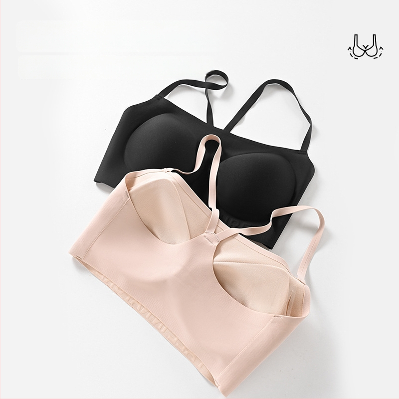 Sutien din mătase de mulberry, subțire, fără cusături, cu spate încrucișat, cupe modelate, acoperire completă, fără underwire, căptușeală din mătase respirabilă