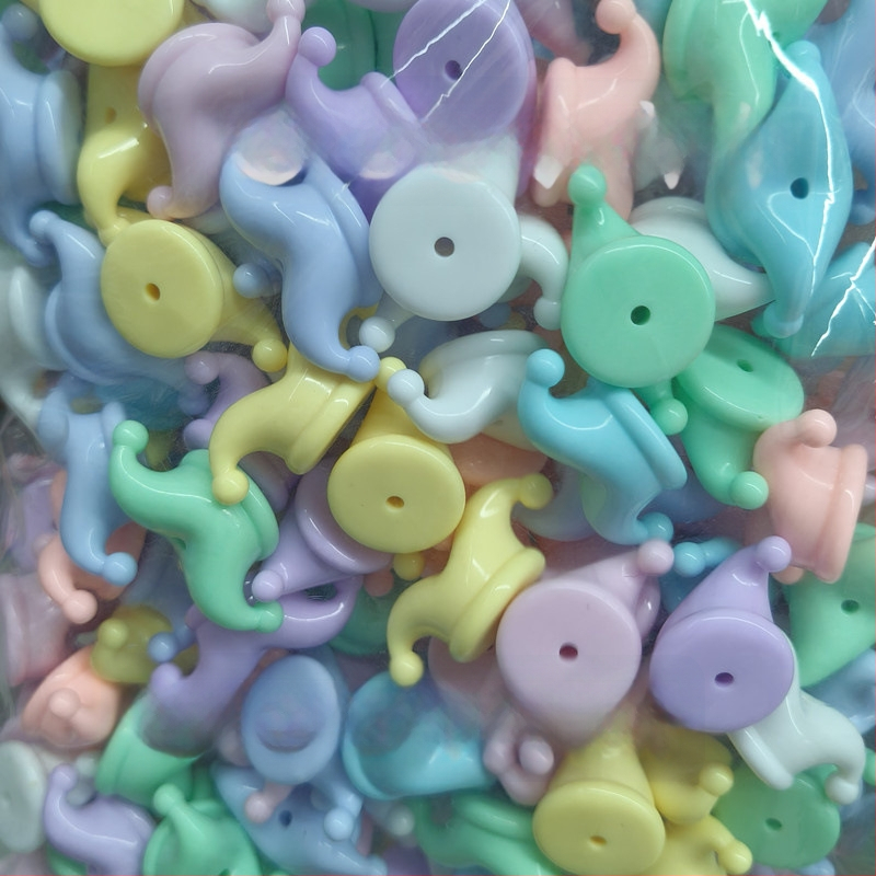 Mărgele acrilice colorate solide, cu gaură verticală, în formă de ceainic — kit DIY pentru șnur de telefon, breloc și accesorii pentru pix