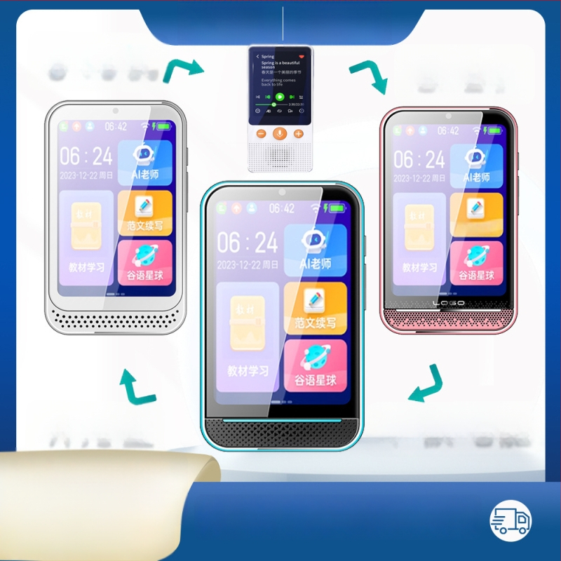 Dispozitiv portabil pentru învățarea limbii engleze prin ascultare și repetare, instrument inteligent de învățare, model 241119, 32 GB, roșu/albastru