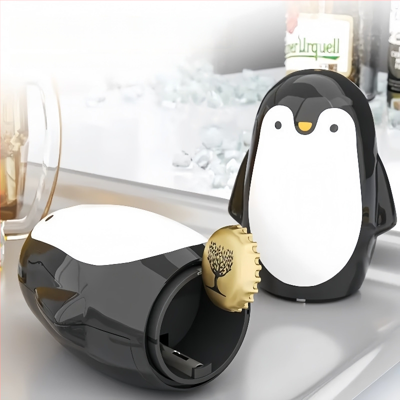 Deschizător de sticle în formă de pinguin, mecanism de presiune, Dop pentru vin etanș, deschizător pentru sticle de bere, model multifuncțional pentru uz casnic