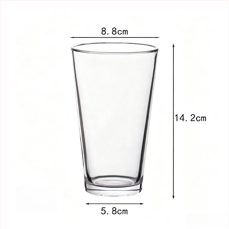 Pahar de bere stil american, 16 oz, rezistent la căldură, sticlă groasă, capacitate mare