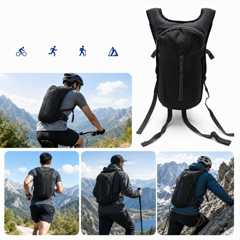 Rucsac de hidratare pentru copii, pentru ciclism în aer liber, drumeții montane și alergare, de vară, unisex, portabil, capacitate 2 L