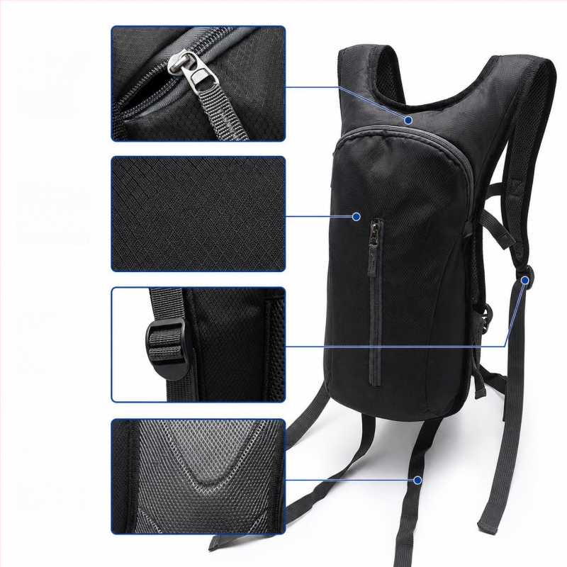 Rucsac de hidratare pentru copii, pentru ciclism în aer liber, drumeții montane și alergare, de vară, unisex, portabil, capacitate 2 L
