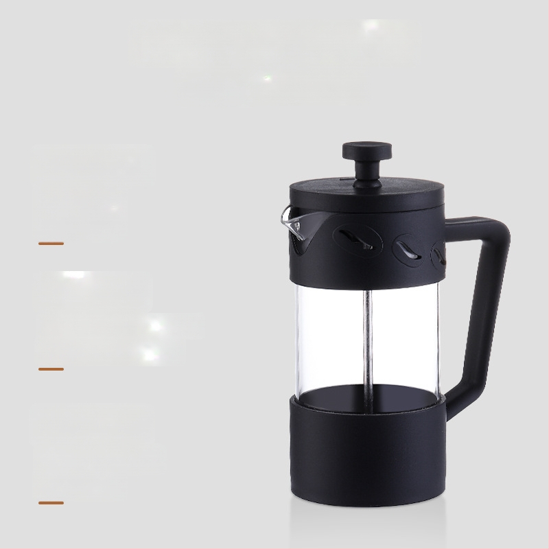 Yi Xing Ceainic din borosilicat rezistent la căldură cu capac înalt și presă din oțel inoxidabil stil French press pentru cafea