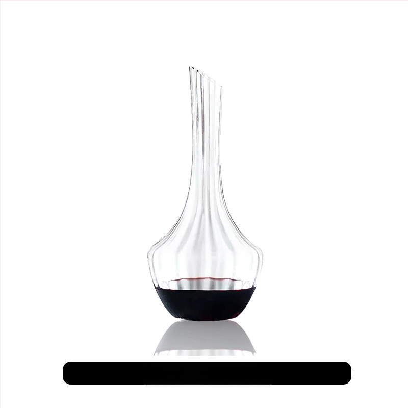 Decantor de vin roșu din cristal, stil cascadă, design european, robinet de turnare cu margine dreaptă, 1000 ml
