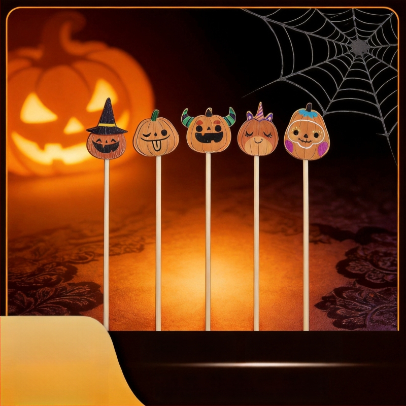 Halloween Pumpkin Party – frigărui de bambus pentru fructe, deserturi și cocktailuri