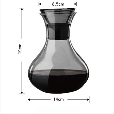 Decantor din sticlă borosilicată, suflat manual, rezistent la căldură, pentru vin și suc