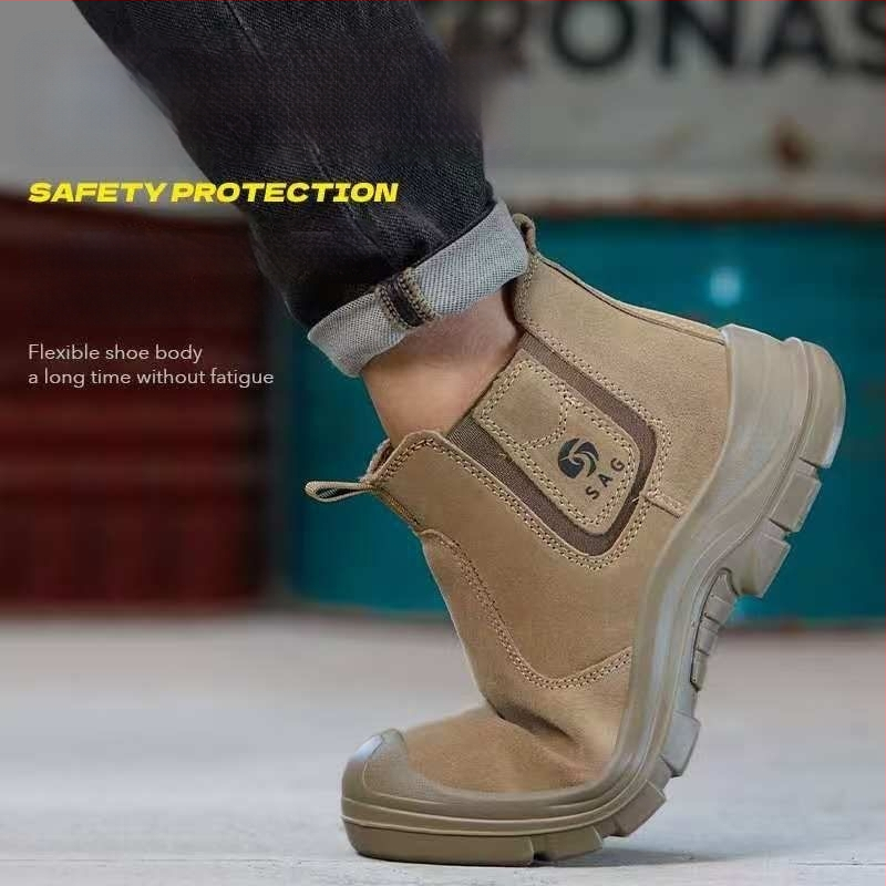 Pantofi de protecție pentru bărbați, talpă solidă pentru sudură, anti-miros, vârf din plastic-otel, rezistenți la șocuri și perforare, antiderapante, ușori