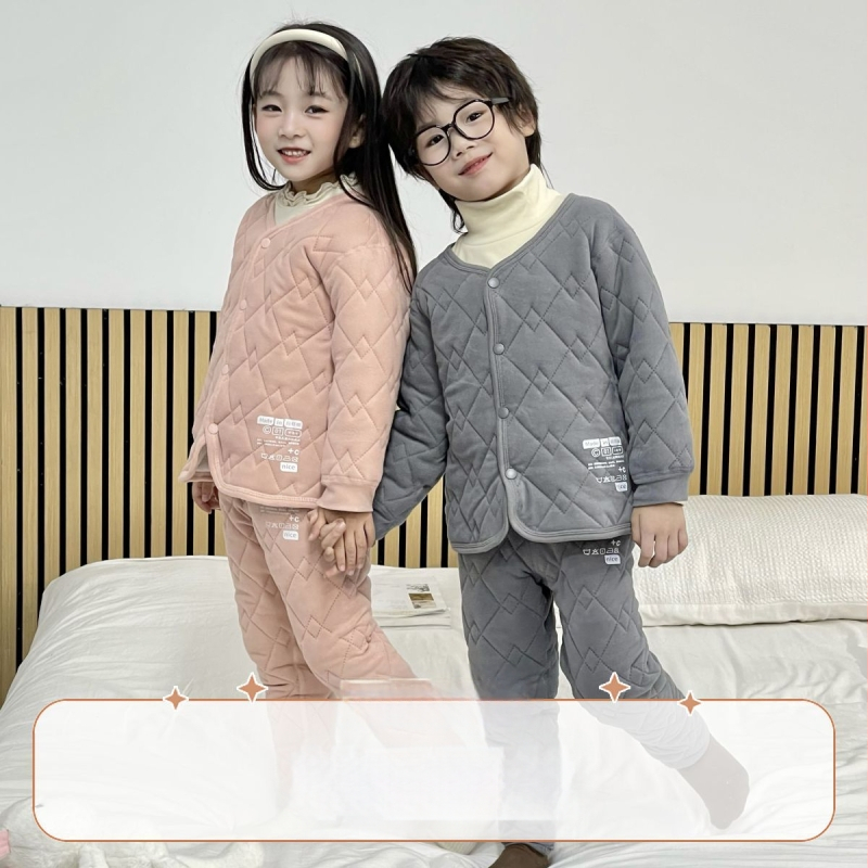 Set pentru copii din lână-silk, în două piese, în stil uniformă școlară, haină căptușită caldă și pantaloni, pentru toamnă-iarnă, haine de casă.