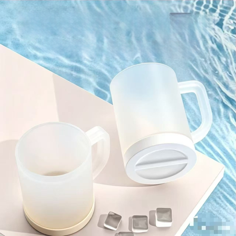 Pahar din plastic cu pereți dubli pentru răcire cu cuburi de gheață, pentru băuturi reci și bere