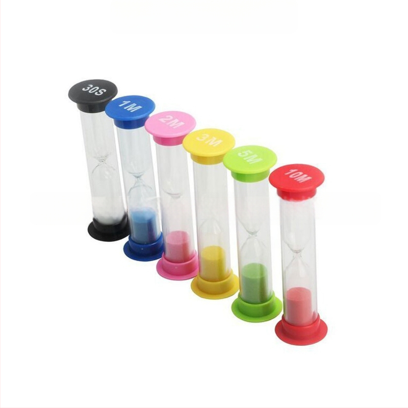 Set creativ cu 6 clepsidră din plastic cu 30 de secunde, 1, 2, 3, 5 și 10 minute – prietenos copiilor, rezistent la cădere