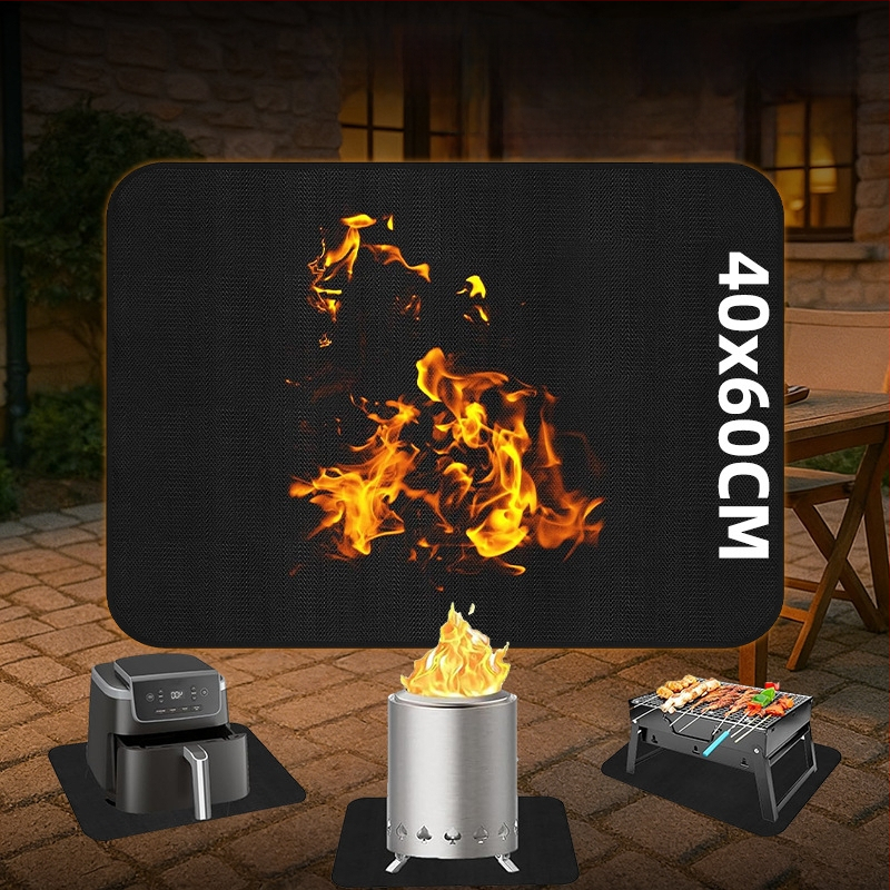 Covoraș din silicon pentru grătar, dublu față, pentru camping în aer liber, rezistent la foc și căldură
