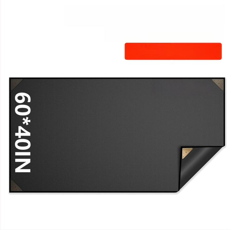 Covoraș din silicon pentru grătar exterior, 60x40 inch, non-rolling, ignifug și rezistent la ulei, pentru terasă și gazon, suport termic rezistent la căldură.