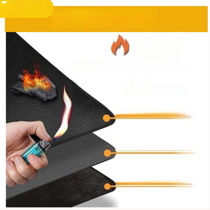 Covoraș dublu față din silicon pentru exterior, pentru grătar, cu strat rezistent la foc din fibră de sticlă
