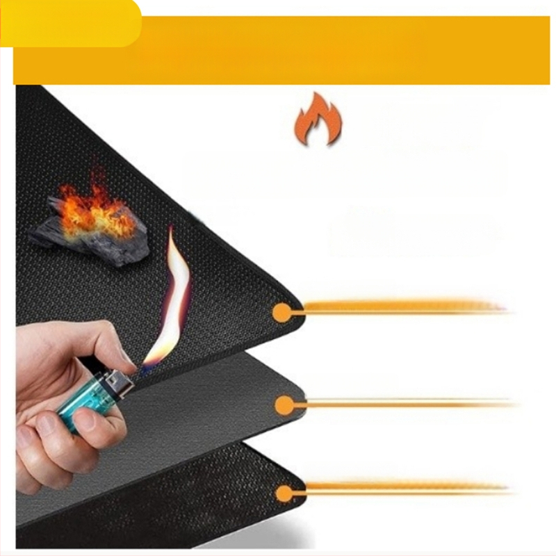 Covoraș ignifug din fibră de sticlă și silicon, 65 inch, pentru camping în aer liber, rezistent la foc, rezistent la ulei, covoraș pentru grătar
