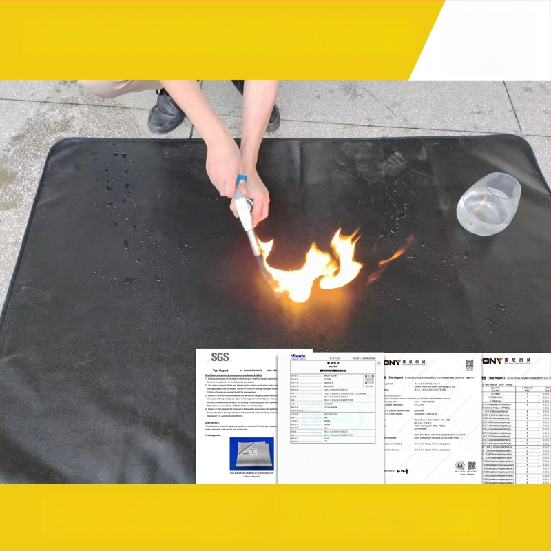 Covoraș ignifug din fibră de sticlă și silicon, 65 inch, pentru camping în aer liber, rezistent la foc, rezistent la ulei, covoraș pentru grătar