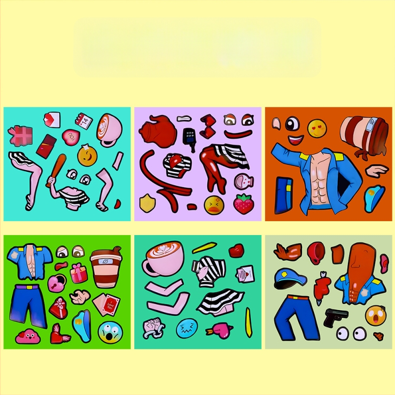 Set de stickere Shanhaijing pentru îmbrăcare – autocolante pentru schimbarea feței, desene animate, colaj autocolant