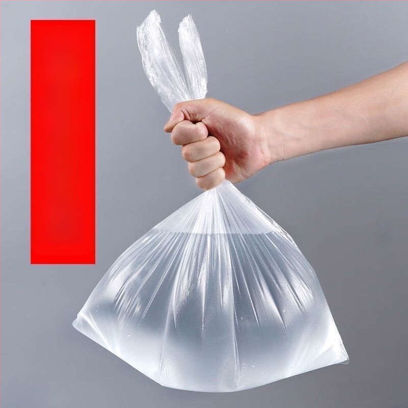 Saci de plastic albi, transparenți, de unică folosință pentru livrarea mâncării