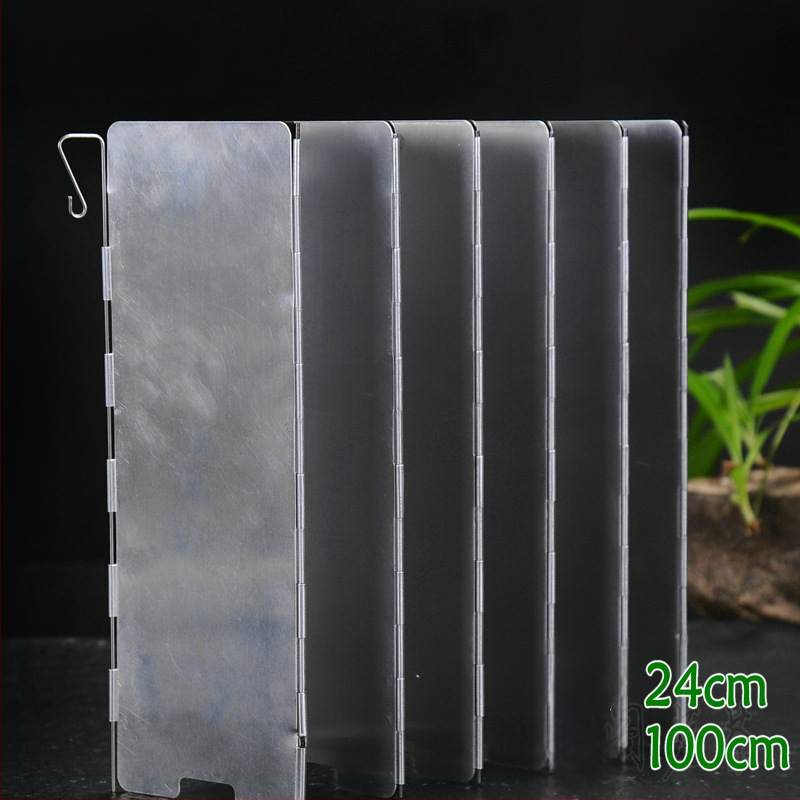 Set de 12 deflectoare de vânt din aluminiu pentru camping în aer liber și grătare