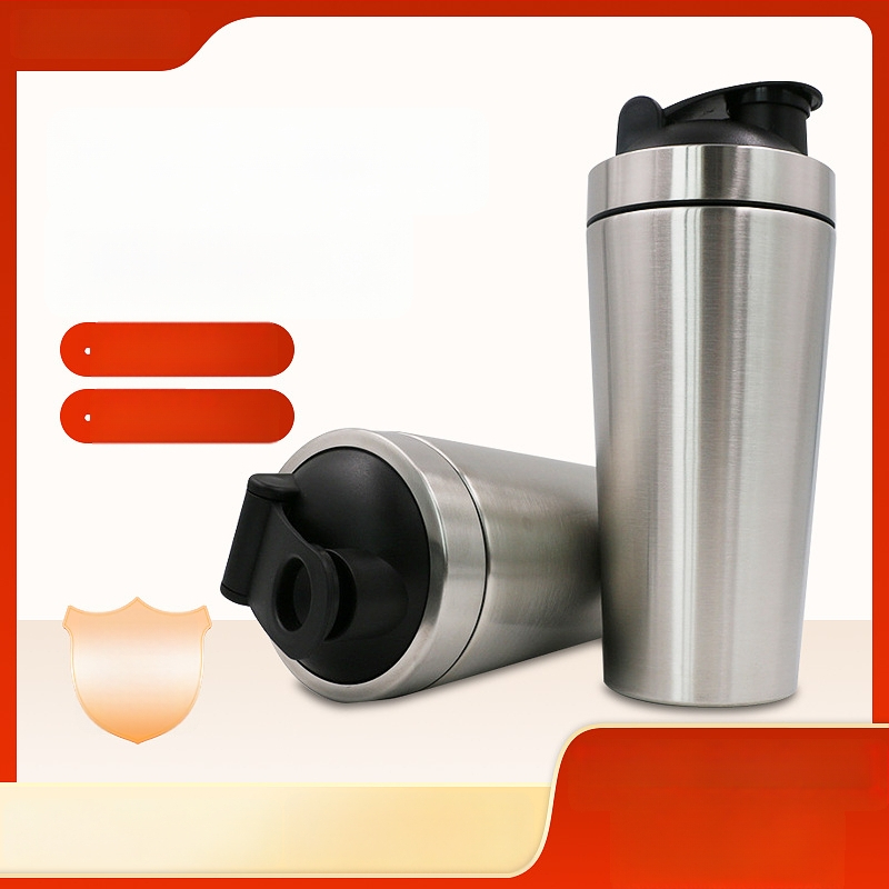 Sticlă shaker din oțel inoxidabil 304, 750 ml, compartiment unic cu scară, mare capacitate, pentru fitness în aer liber