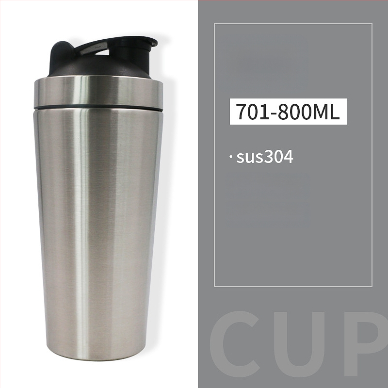 Sticlă shaker din oțel inoxidabil 304, 750 ml, compartiment unic cu scară, mare capacitate, pentru fitness în aer liber