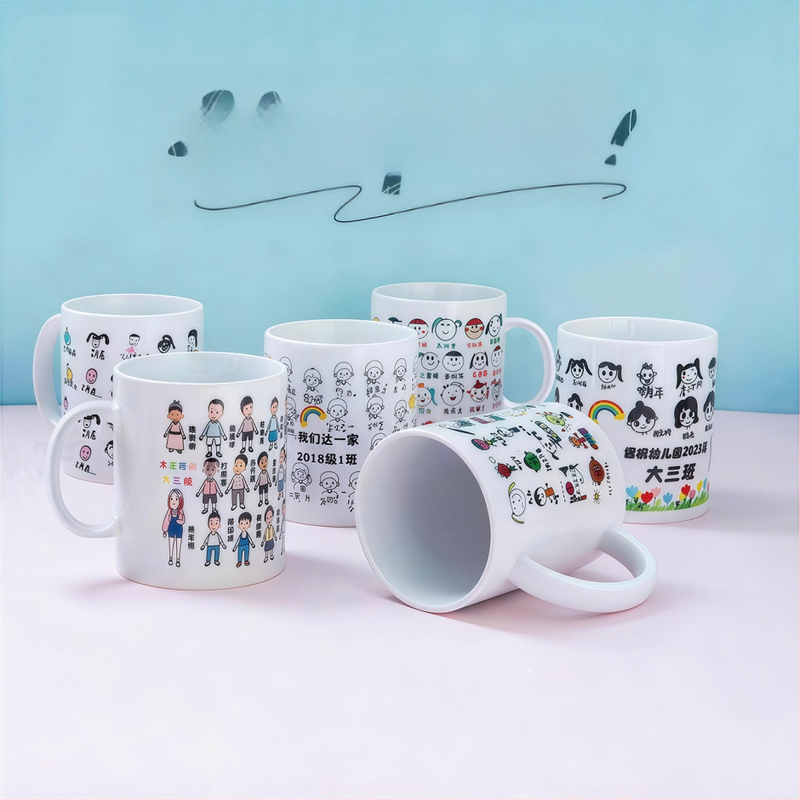 Cana ceramică de absolvire pentru copii, Avatar pictat de copil — cadou omagial pentru grădiniță și școala primară