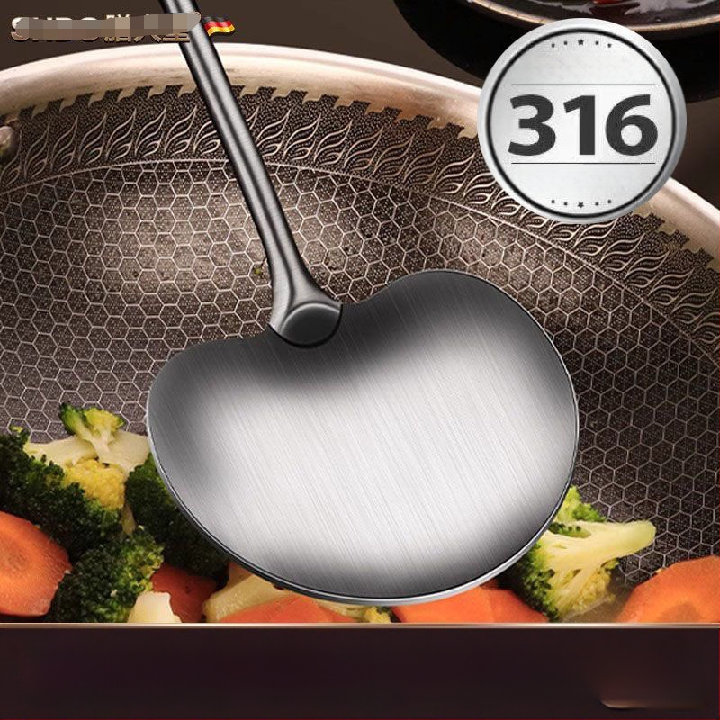 Spatula integrată din oțel inoxidabil 316, groasă și lungă, pentru ciuperci – spatulă de gătit, din oțel integral, de calitate alimentară