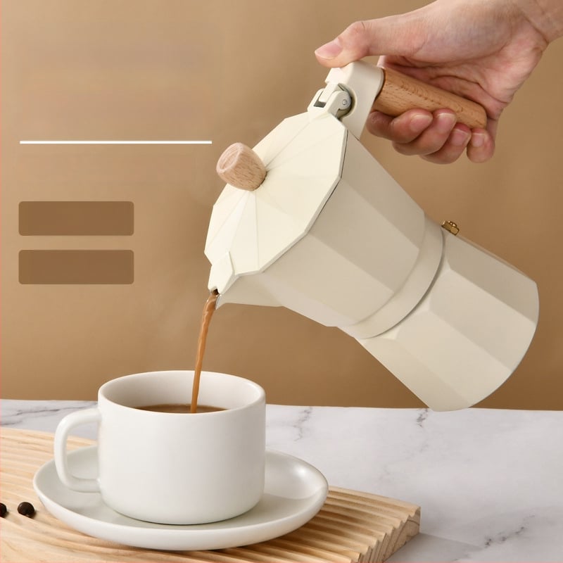 Moka octagonal în stil italian, îngroșată, pentru uz casnic, cafea preparată manual, cu posibilitatea de logo