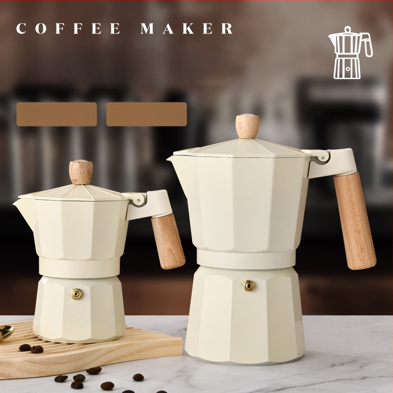 Moka octagonal în stil italian, îngroșată, pentru uz casnic, cafea preparată manual, cu posibilitatea de logo