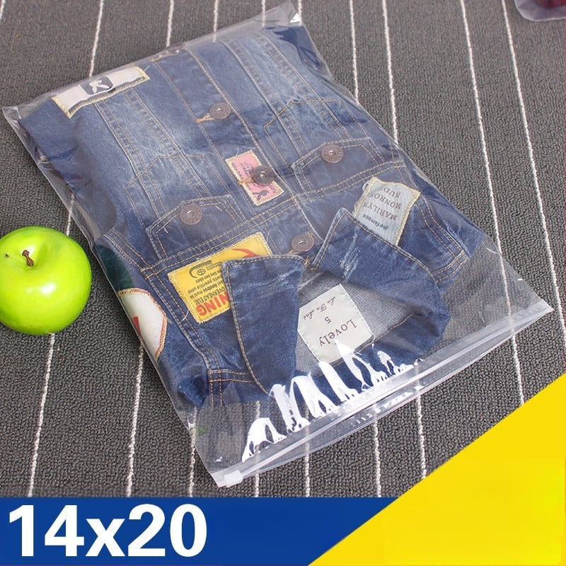 Pungi transparente cu fermoar pentru haine și lenjerie, dimensiune 14x20 cm, 50 bucăți
