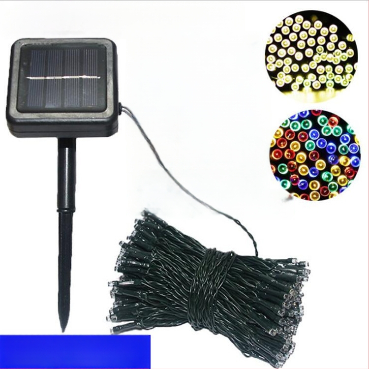 Şir LED solar pentru exterior, 100 diode, IP44, 1×2 m, efect flash, decor exterior de Crăciun, cer înstelat