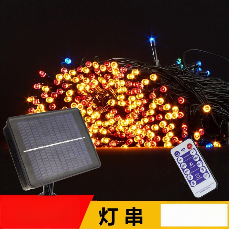 Şir LED solar pentru exterior, 100 diode, IP44, 1×2 m, efect flash, decor exterior de Crăciun, cer înstelat