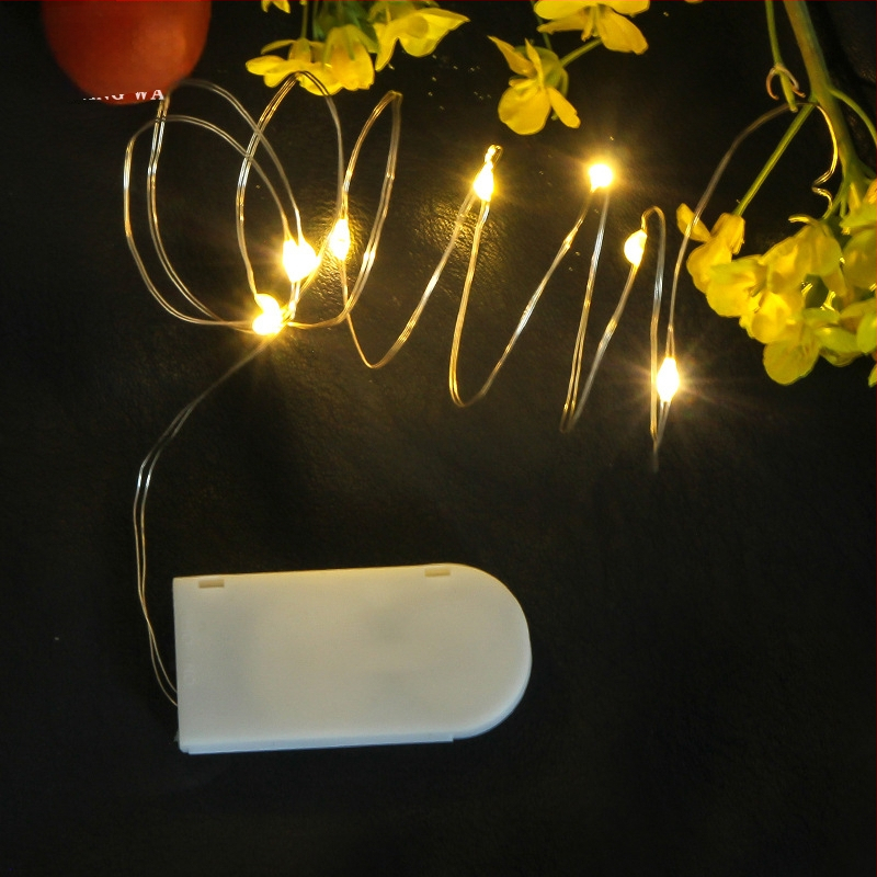 Șir de lumini LED cu nasturi, fără șuruburi, decor ornamental în cutie cadou, lumini colorate de Crăciun cu motiv floral