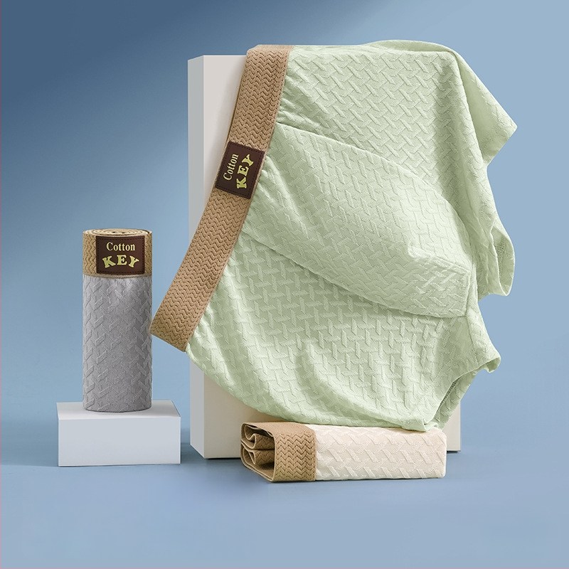 Boxeri bărbați din ice silk cu jacquard, talie medie, respirabili, uscare rapidă