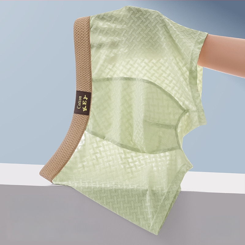 Boxeri bărbați din ice silk cu jacquard, talie medie, respirabili, uscare rapidă